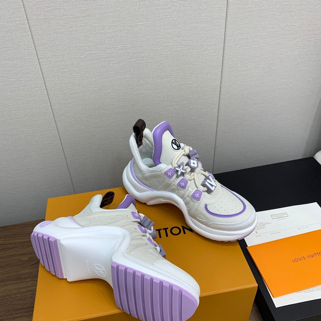 LV ARCHLIGHT SNEAKER BEIGE MIX VIOLET CALFSKIN