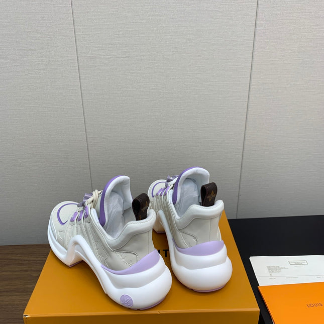 LV ARCHLIGHT SNEAKER BEIGE MIX VIOLET CALFSKIN