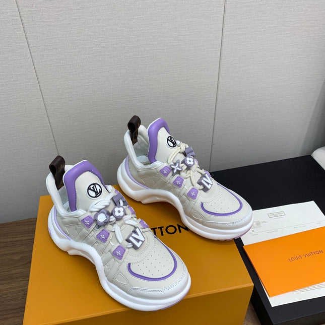 LV ARCHLIGHT SNEAKER BEIGE MIX VIOLET CALFSKIN