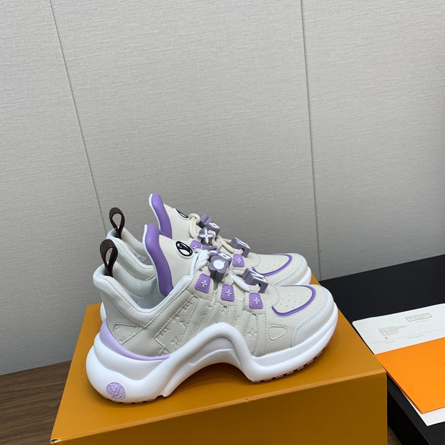 LV ARCHLIGHT SNEAKER BEIGE MIX VIOLET CALFSKIN
