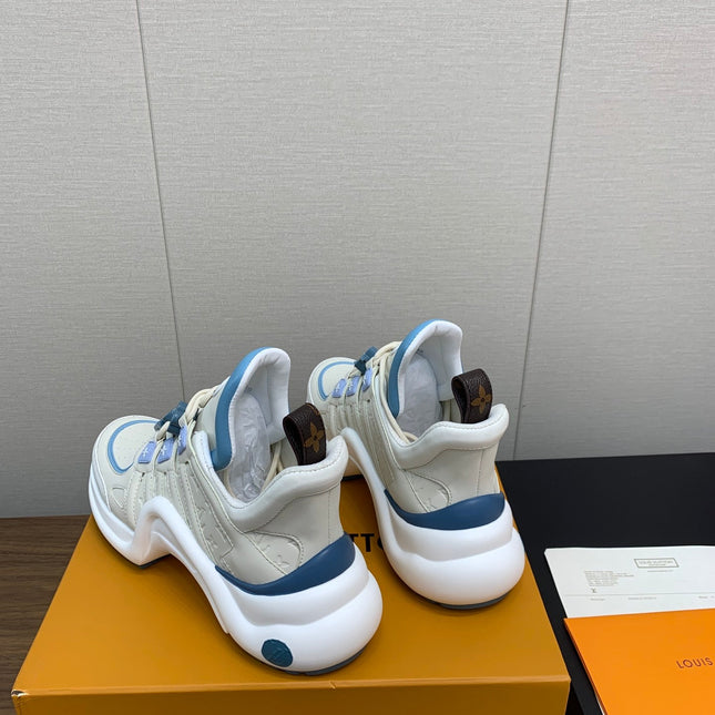 LV ARCHLIGHT SNEAKER BEIGE MIX COBALT BLUE CALFSKIN