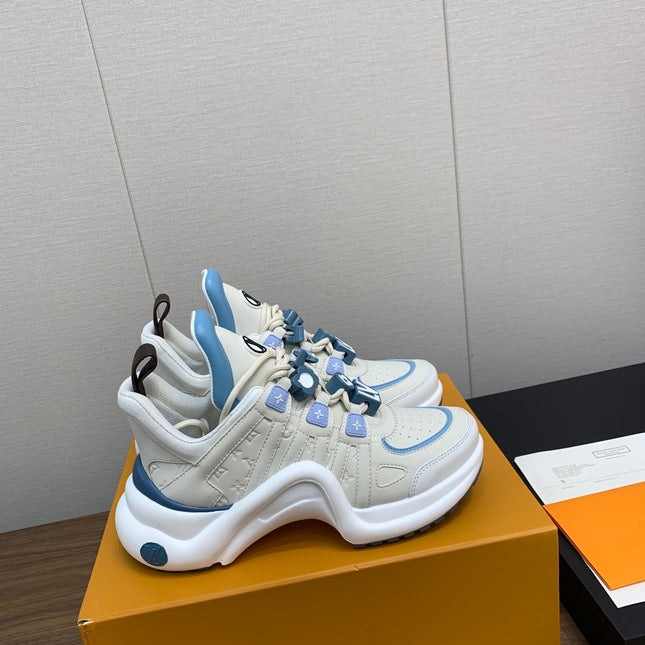 LV ARCHLIGHT SNEAKER BEIGE MIX COBALT BLUE CALFSKIN