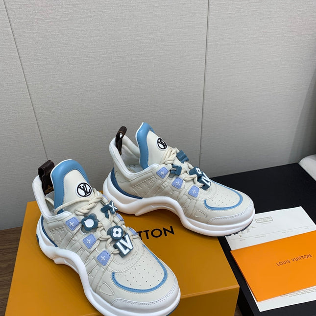 LV ARCHLIGHT SNEAKER BEIGE MIX COBALT BLUE CALFSKIN