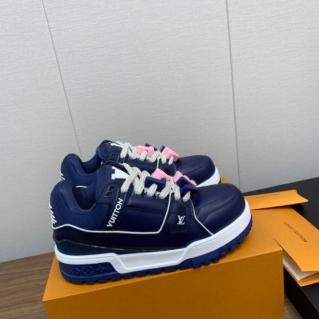 LV WOMEN'S TRAINER IN NAVY BLUE CALFSKIN