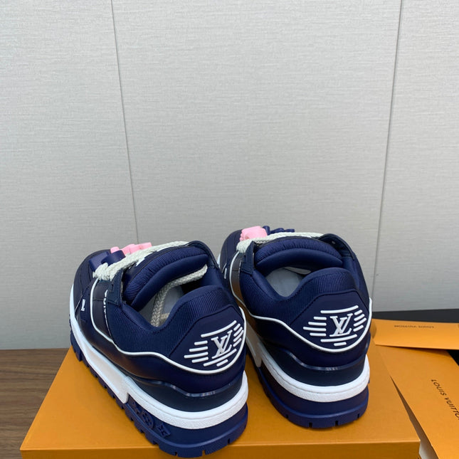 LV WOMEN'S TRAINER IN NAVY BLUE CALFSKIN