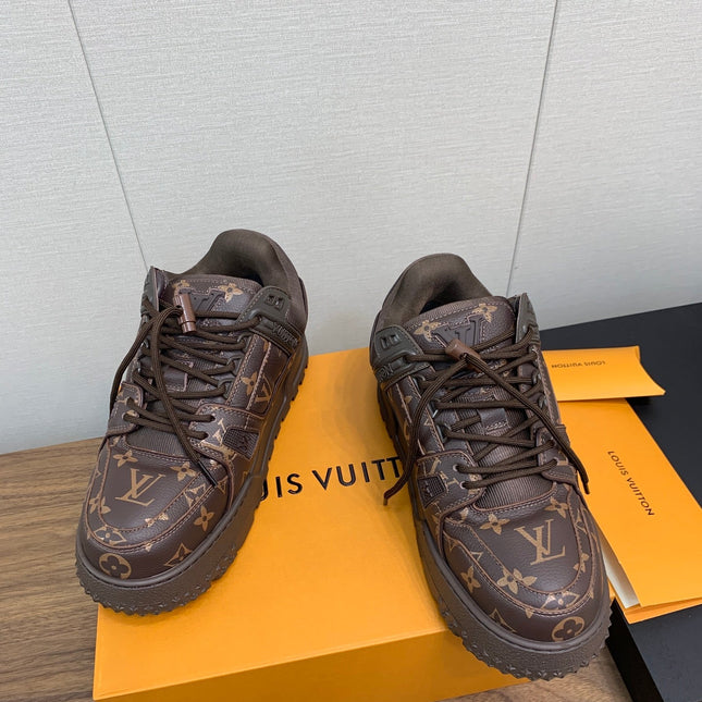 LV TRAINER IN CHOCOLATE BROWN MONOGRAM CALFSKIN