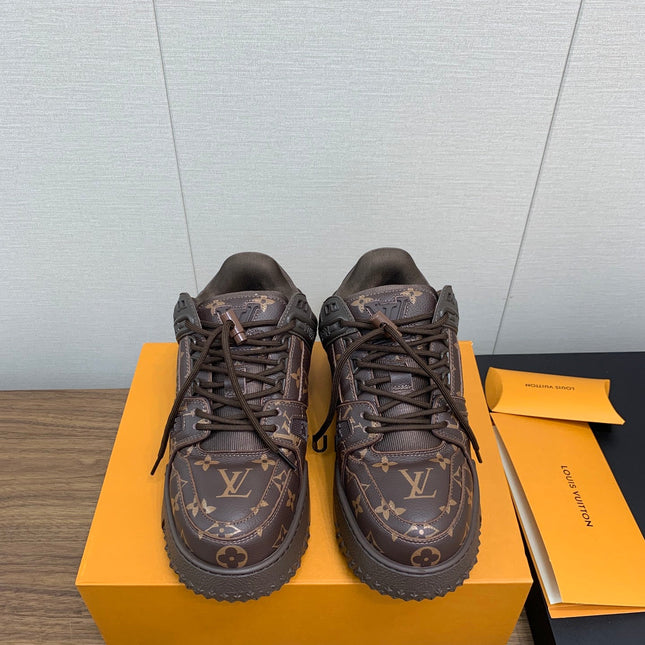 LV TRAINER IN CHOCOLATE BROWN MONOGRAM CALFSKIN