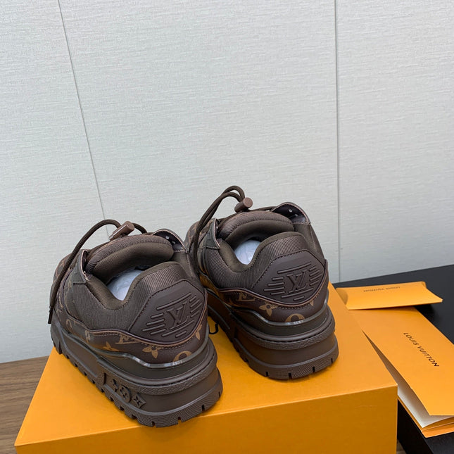 LV TRAINER IN CHOCOLATE BROWN MONOGRAM CALFSKIN