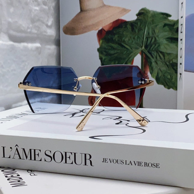 PANTHÈRE RIMLESS GEOMETRIC FRAME SUNGLASSES 562061 IN METAL