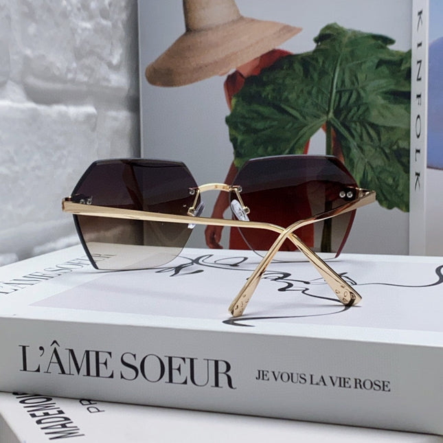 PANTHÈRE RIMLESS GEOMETRIC FRAME SUNGLASSES 562061 IN METAL
