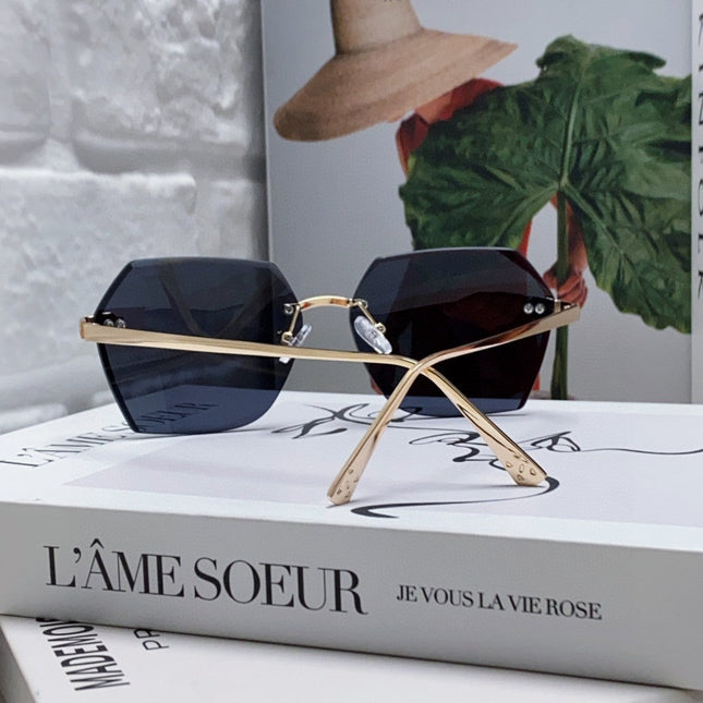 PANTHÈRE RIMLESS GEOMETRIC FRAME SUNGLASSES 562061 IN METAL