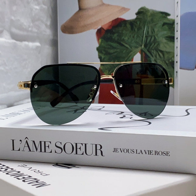 PILOT SUNGLASSES 582589 IN GOLD METAL DARK GREEN LENSES
