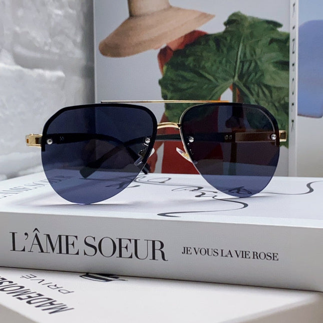 PILOT SUNGLASSES 582592 IN GOLD METAL BLACK LENSES