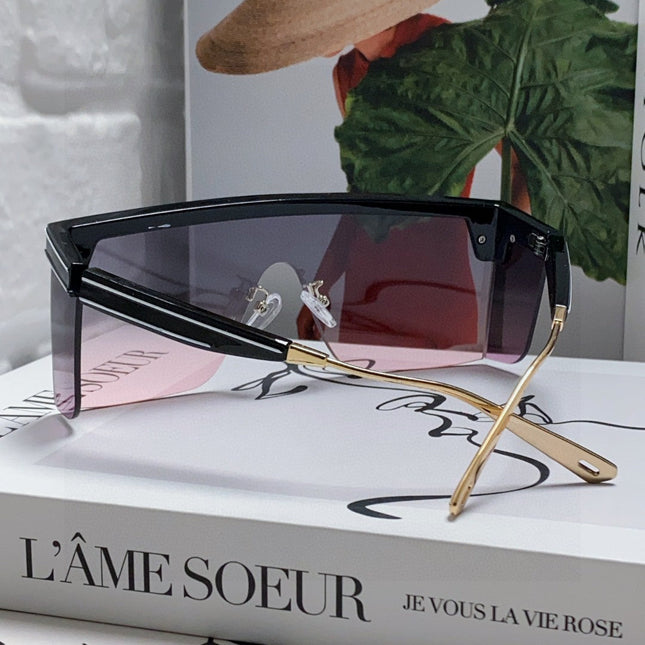 SUNGLASS CLUB M1U 566688 IN BLACK ACETATE PINK SMOKE LENSES