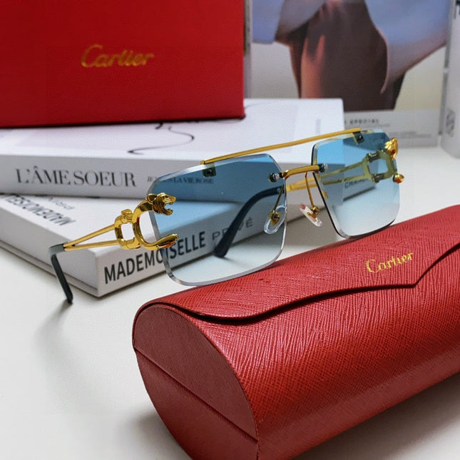 PANTHÈRE RIMLESS RECTANGULAR FRAME SUNGLASSES 543542 IN METAL