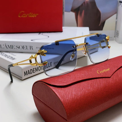 PANTHÈRE RIMLESS RECTANGULAR FRAME SUNGLASSES 543542 IN METAL