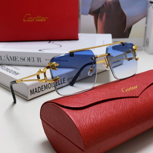 PANTHÈRE RIMLESS RECTANGULAR FRAME SUNGLASSES 543542 IN METAL
