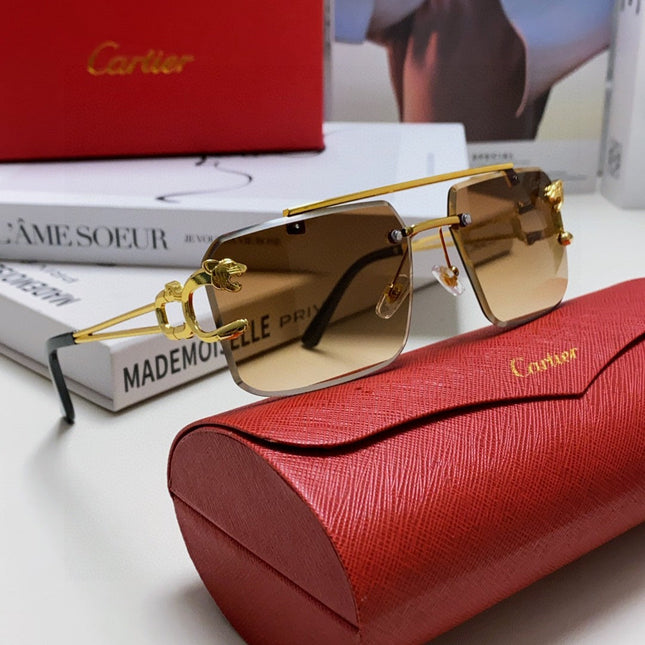PANTHÈRE RIMLESS RECTANGULAR FRAME SUNGLASSES 543542 IN METAL