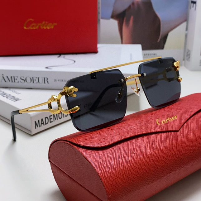 PANTHÈRE RIMLESS RECTANGULAR FRAME SUNGLASSES 543542 IN METAL