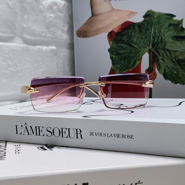 PANTHÈRE RIMLESS RECTANGULAR FRAME SUNGLASSES 543543 IN METAL
