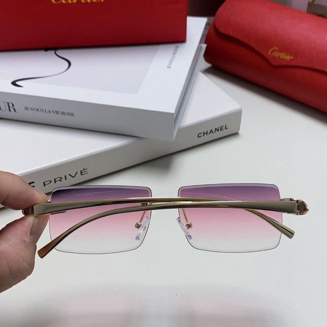PANTHÈRE RIMLESS RECTANGULAR FRAME SUNGLASSES 543543 IN METAL