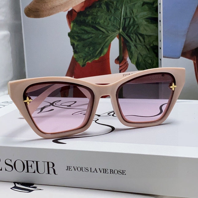 SQUARE SUNGLASSES 581358 IN NUDE PINK ACETATE EMBOSSED MONOGRAM LOGO