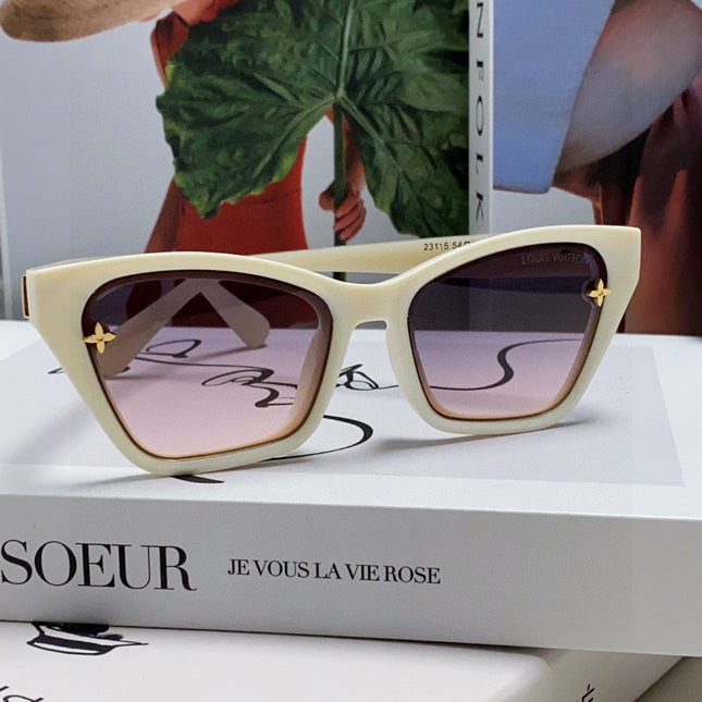 SQUARE SUNGLASSES 581359 IN IVORY ACETATE EMBOSSED MONOGRAM LOGO