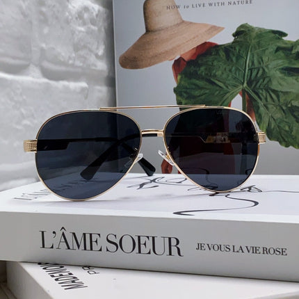 PILOT SUNGLASS 581364 IN GOLD METAL BLACK LENSES