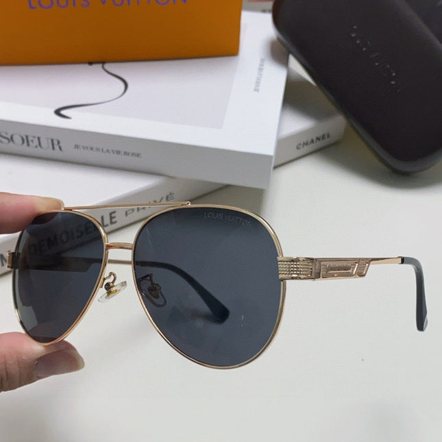 PILOT SUNGLASS 581364 IN GOLD METAL BLACK LENSES