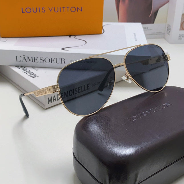 PILOT SUNGLASS 581364 IN GOLD METAL BLACK LENSES