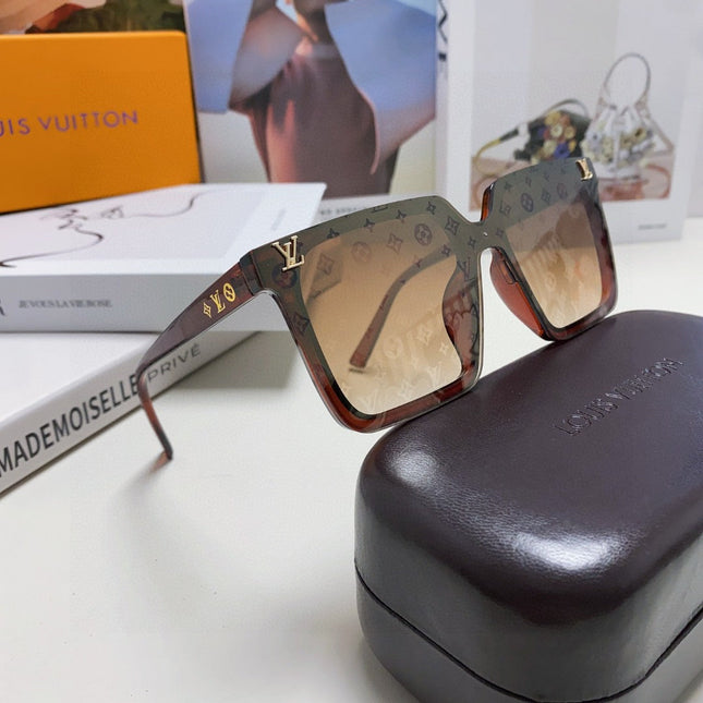 SQUARE SUNGLASS 581367 IN BROWN ACETATE MONOGRAM MASK ON LENS