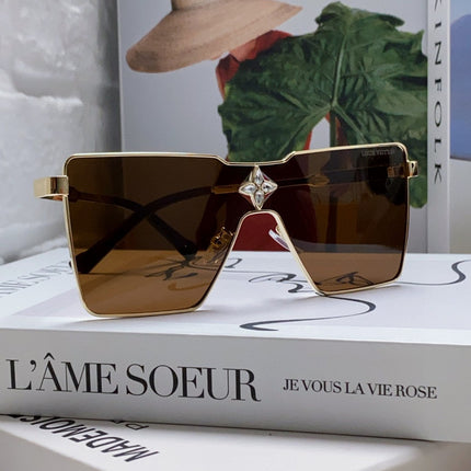 CYCLONE SUNGLASS 581374 IN GOLD METAL BRWON LENSES