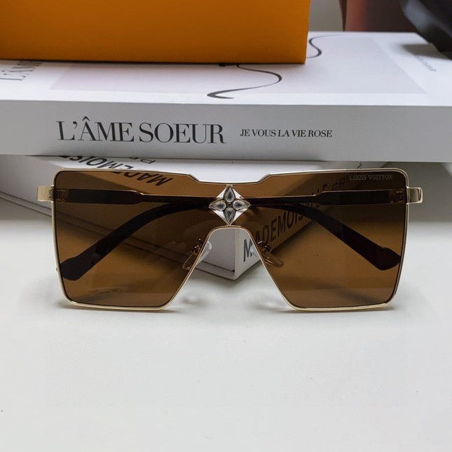 CYCLONE SUNGLASS 581374 IN GOLD METAL BRWON LENSES
