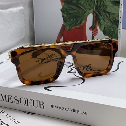 MASCOT PILOT SQUARE SUNGLASS 581376 IN HAVANA ACETATE GOLD METAL