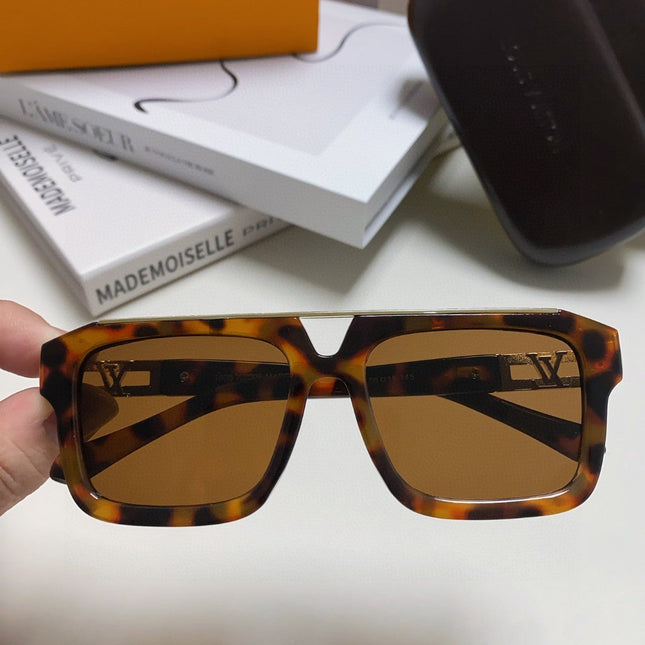 MASCOT PILOT SQUARE SUNGLASS 581376 IN HAVANA ACETATE GOLD METAL