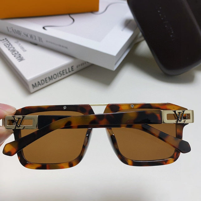 MASCOT PILOT SQUARE SUNGLASS 581376 IN HAVANA ACETATE GOLD METAL