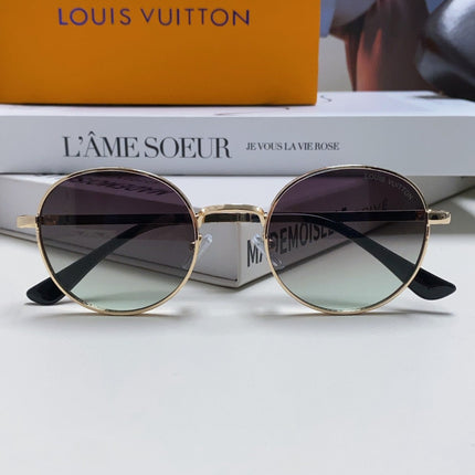 SIGNATURE ROUND SUNGLASS 581381 IN GOLD METAL GREY SMOKE LENSES