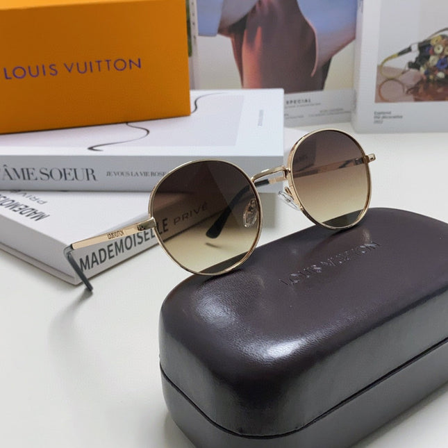 SIGNATURE ROUND SUNGLASS 581382 IN GOLD METAL BROWN SMOKE LENSES