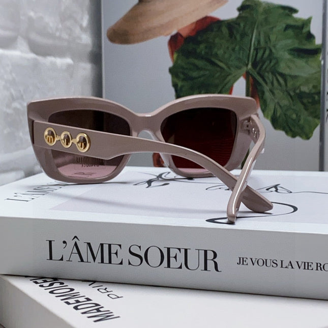 LOGO CAT EYE SUNGLASSES 513003 IN NUDE ACETATE