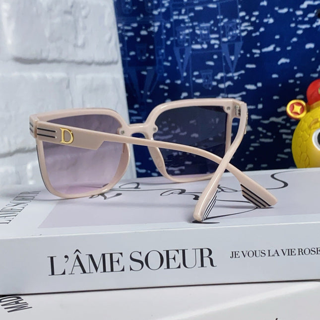 MONTAIGNE SUNGLASS 560859 IN BEIGE ACETATE PINK SMOKE LENSES