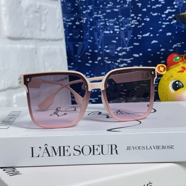 MONTAIGNE SUNGLASS 560859 IN BEIGE ACETATE PINK SMOKE LENSES