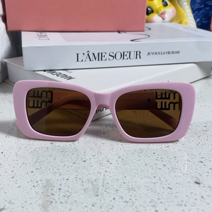 GLIMPSE SUNGLASSES 558345 IN PINK ACETATE GOLD EMBOSSED LOGO