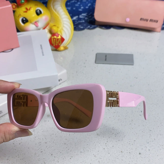 GLIMPSE SUNGLASSES 558345 IN PINK ACETATE GOLD EMBOSSED LOGO