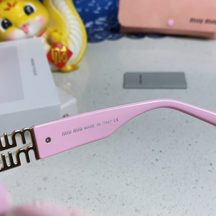 GLIMPSE SUNGLASSES 558345 IN PINK ACETATE GOLD EMBOSSED LOGO