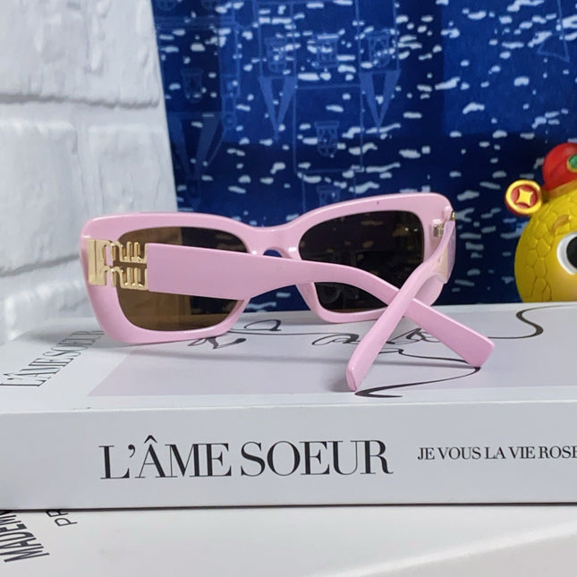 GLIMPSE SUNGLASSES 558345 IN PINK ACETATE GOLD EMBOSSED LOGO
