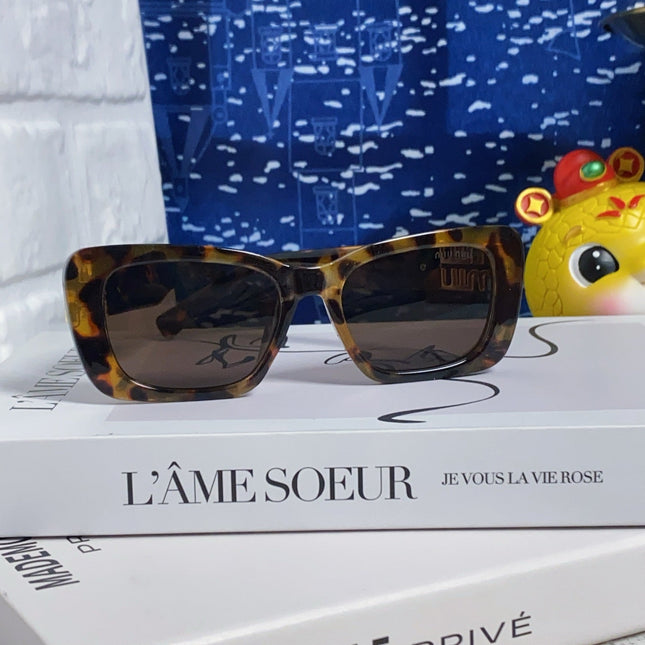 GLIMPSE SUNGLASSES 558347 IN HAVANA ACETATE GOLD EMBOSSED LOGO