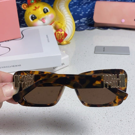 GLIMPSE SUNGLASSES 558347 IN HAVANA ACETATE GOLD EMBOSSED LOGO