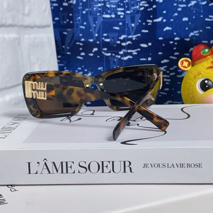 GLIMPSE SUNGLASSES 558347 IN HAVANA ACETATE GOLD EMBOSSED LOGO