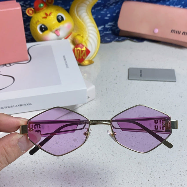 LOGO SUNGLASSES 560863 IN PURPLE CLEAR ACETATE GOLD METAL