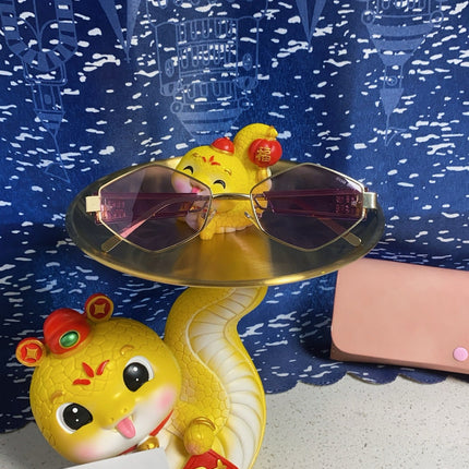 LOGO SUNGLASSES 560863 IN PURPLE CLEAR ACETATE GOLD METAL